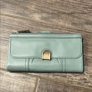 Fossil Teal Women's Wallet with Gold Accent